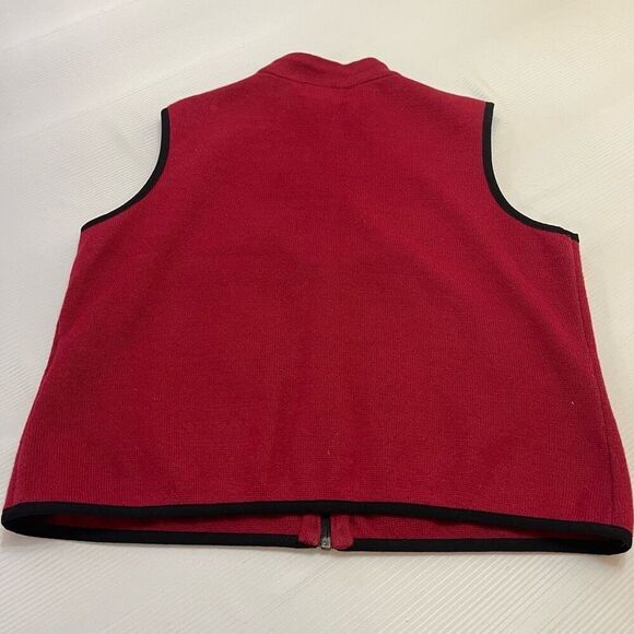Vintage Woolrich Holiday Red Wool Vest Size Medium - Picture 4 of 7
